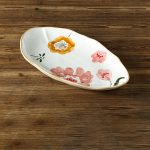 Ceramic Serving Platter Shaped Like a Fish, Measuring 12 Inches, Featuring Floral Designs. It'S a Large, Shallow Dish Suitable for Appetizers, Salads, Desserts, And Snacks, Crafted by Hand And Perfect As a Gift for Tableware Enthusiasts