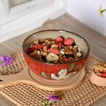 Set of 6 Floral Design Ceramic Bowls, 6 Inches, 28Oz, Suitable for Cereal, Salad, Soup, Dessert, Or Snacks; Safe for Microwave And Dishwasher