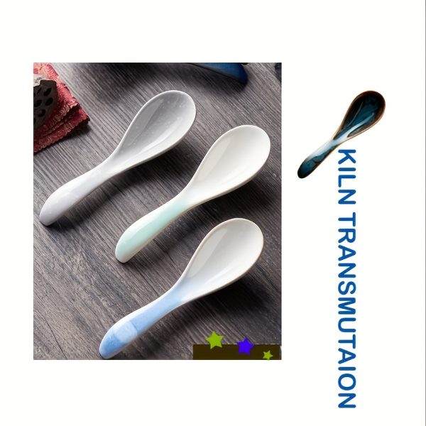 Japanese Hand-Painted Ceramic Spoons, Perfect for Stirring Coffee, Sipping Soup, Or Seasoning; Practical Kitchen Items That Are Both Useful And Aesthetically Pleasing
