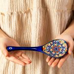 Bohemian Ceramic Spoon Set Home Large Size Kitchen Spoon for Soup, Large Ladle for Serving Soup, Noodle Soup Spoon, Ceramic Spoon, Miso Soup Spoon Dumpling, Microwave And Oven Safe