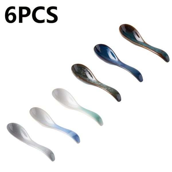 Japanese Hand-Painted Ceramic Spoons, Perfect for Stirring Coffee, Sipping Soup, Or Seasoning; Practical Kitchen Items That Are Both Useful And Aesthetically Pleasing