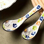 4pcs Bohemian Ceramic Spoon Set, Large Home-Size Soup Spoon, Ramen Spoon, Miso Spoon, Dumpling Spoon, Ceramic Spoon, Ceramic Spoon Set, Soup Spoon, Traditional Hand-Painted Floral Design