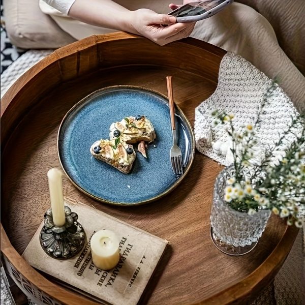 Ceramic plates with gradually changing glaze and tableware, irregular ceramic plates, European and American retro ceramic plates, main course plates, Western cuisine, steak, pasta plates