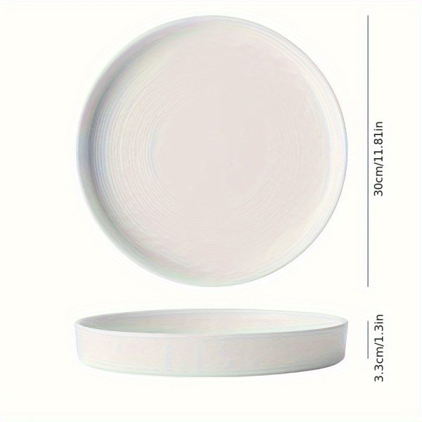 Elegant Japanese-Inspired Ceramic Dinner Plate - Oval, Nordic Luxury White Serving Tray for Steak & Western Cuisine