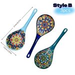 Bohemian Ceramic Spoon Set Home Large Size Kitchen Spoon for Soup, Large Ladle for Serving Soup, Noodle Soup Spoon, Ceramic Spoon, Miso Soup Spoon Dumpling, Microwave And Oven Safe