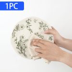 1pc (8-Inch Ceramic Shallow Plate) Artistic Plant Line Drawing Off-White Ceramic Dinner Plate, with a Size of 8.07inch Suitable for Home-Cooked Dishes, Salads, Pasta, Pizza, Steak, Chicken, Desserts