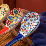 2pcs Bohemian Ceramic Spoon Set, Large Home-Size Soup Spoon, Ramen Spoon, Miso Spoon, Dumpling Spoon, Microwave Safe, Oven Safe, Ceramic Spoon, Ceramic Spoon Set, Soup Spoon, Soup Spoon Set