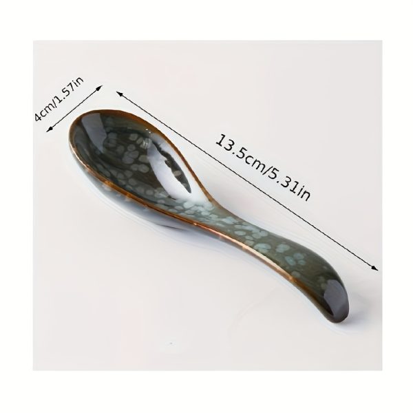 Japanese Hand-Painted Ceramic Spoons, Perfect for Stirring Coffee, Sipping Soup, Or Seasoning; Practical Kitchen Items That Are Both Useful And Aesthetically Pleasing