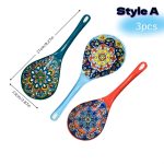 Bohemian Ceramic Spoon Set Home Large Size Kitchen Spoon for Soup, Large Ladle for Serving Soup, Noodle Soup Spoon, Ceramic Spoon, Miso Soup Spoon Dumpling, Microwave And Oven Safe
