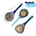 Bohemian Ceramic Spoon Set Home Large Size Kitchen Spoon for Soup, Large Ladle for Serving Soup, Noodle Soup Spoon, Ceramic Spoon, Miso Soup Spoon Dumpling, Microwave And Oven Safe