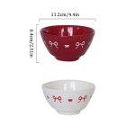 A Ceramic Bowl with Embossed Round Dots And a Bow Design, Perfect for Light Meals And Salads. This Exquisite Dessert Bowl Is Visually Appealing And Suitable for Everyday Use, Kitchen Utensils, Party Decorations, Afternoon Tea, And As a Gift