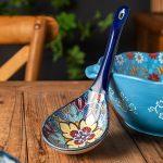 2pcs Bohemian Ceramic Spoon Set, Large Home-Size Soup Spoon, Ramen Spoon, Miso Spoon, Dumpling Spoon, Microwave Safe, Oven Safe, Ceramic Spoon, Ceramic Spoon Set, Soup Spoon, Soup Spoon Set