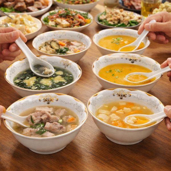 4u002F6pcs 6Inch Luxury European Golden Rim Inner Floral Pattern Soup Bowl Elegant White Porcelain Serving Bowl Premium European Classic Style Fine Dinnerware High End Deep Bowl for Soup Pasta Salad Wedding Banquet Tableware