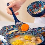 2pcs Bohemian Ceramic Spoon Set, Large Home-Size Soup Spoon, Ramen Spoon, Miso Spoon, Dumpling Spoon, Microwave Safe, Oven Safe, Ceramic Spoon, Ceramic Spoon Set, Soup Spoon, Soup Spoon Set