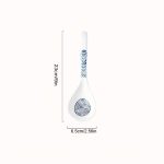2pcs Ceramic Long-Handled Soup Spoons - Large Capacity, 9-Inch Japanese Blue and White Ceramic Soup Spoons, Suitable for Kitchen and Dining, Durable and Easy-to-Clean Tableware, Dishwasher Safe