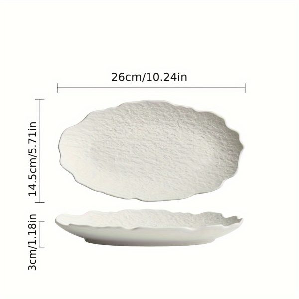Rock-Shaped Fish Plate - Creative Irregular Edges, Frosted Finish, Elegant Serving Dish for High-End Restaurants & Family Dinners, Durable Plate for Sushi, Seafood & Gourmet Presentation, Sushi Servingware, Natureinspired Design, Quality Tableware, Premium Craftsmanship, Home Chefs