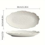 Rock-Shaped Fish Plate - Creative Irregular Edges, Frosted Finish, Elegant Serving Dish for High-End Restaurants & Family Dinners, Durable Plate for Sushi, Seafood & Gourmet Presentation, Sushi Servingware, Natureinspired Design, Quality Tableware, Premium Craftsmanship, Home Chefs