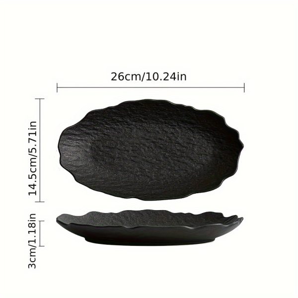 Rock-Shaped Fish Plate - Creative Irregular Edges, Frosted Finish, Elegant Serving Dish for High-End Restaurants & Family Dinners, Durable Plate for Sushi, Seafood & Gourmet Presentation, Sushi Servingware, Natureinspired Design, Quality Tableware, Premium Craftsmanship, Home Chefs