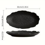 Rock-Shaped Fish Plate - Creative Irregular Edges, Frosted Finish, Elegant Serving Dish for High-End Restaurants & Family Dinners, Durable Plate for Sushi, Seafood & Gourmet Presentation, Sushi Servingware, Natureinspired Design, Quality Tableware, Premium Craftsmanship, Home Chefs
