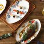 Ceramic Serving Platter Shaped Like a Fish, Measuring 12 Inches, Featuring Floral Designs. It'S a Large, Shallow Dish Suitable for Appetizers, Salads, Desserts, And Snacks, Crafted by Hand And Perfect As a Gift for Tableware Enthusiasts