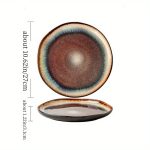 Ceramic plates with gradually changing glaze and tableware, irregular ceramic plates, European and American retro ceramic plates, main course plates, Western cuisine, steak, pasta plates