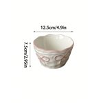 1pc Bow Ceramic Rice Bowl, Creative Design with Embossed Bow Ceramic Bowl, Light Meal Salad Bowl, Suitable for Daily Home Use, Restaurant Service Tableware, Living Room Fruit Bowl, Afternoon Tea Dessert Bowl, Gift for Present