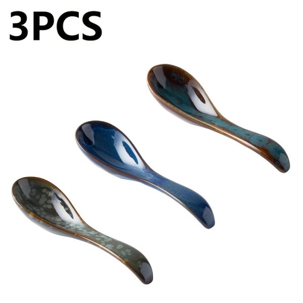 Japanese Hand-Painted Ceramic Spoons, Perfect for Stirring Coffee, Sipping Soup, Or Seasoning; Practical Kitchen Items That Are Both Useful And Aesthetically Pleasing